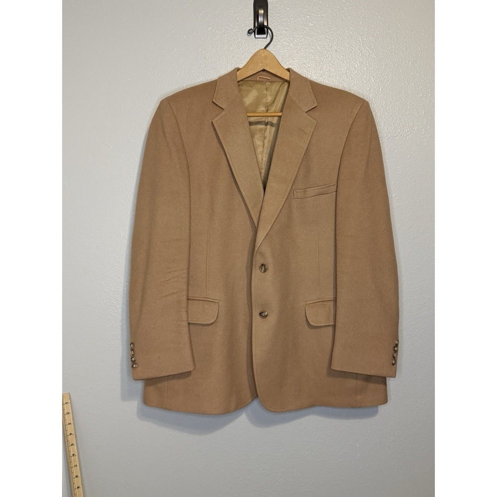 Winston Mens Blazer Wool Cashmere Camel‎ Tan Jacket Size 42 Suit